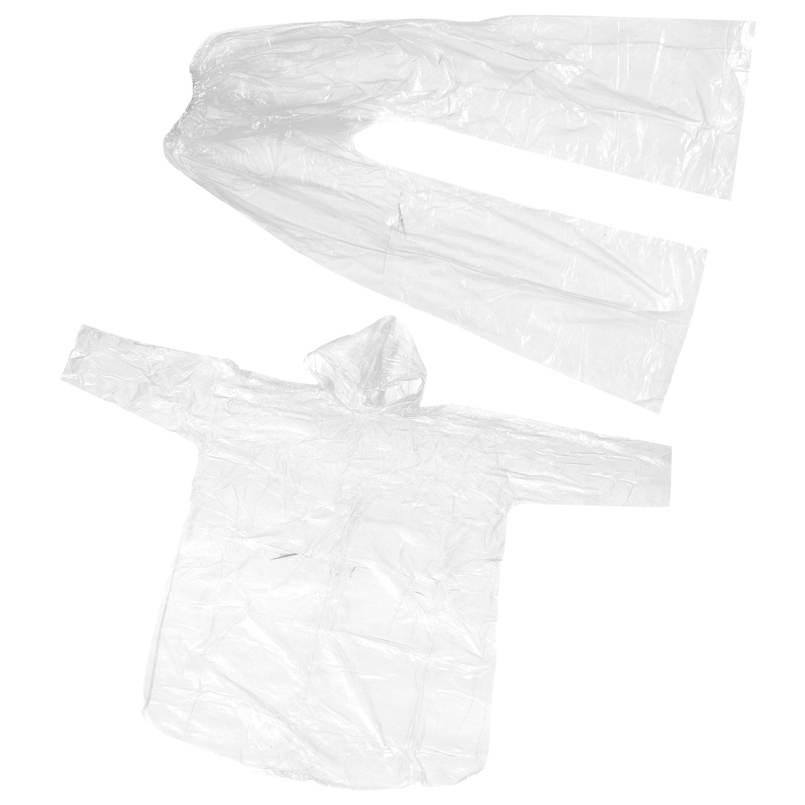 Emergency Poncho Rain - Set Ponco Hujan Transparan Berkerudung, Tahan